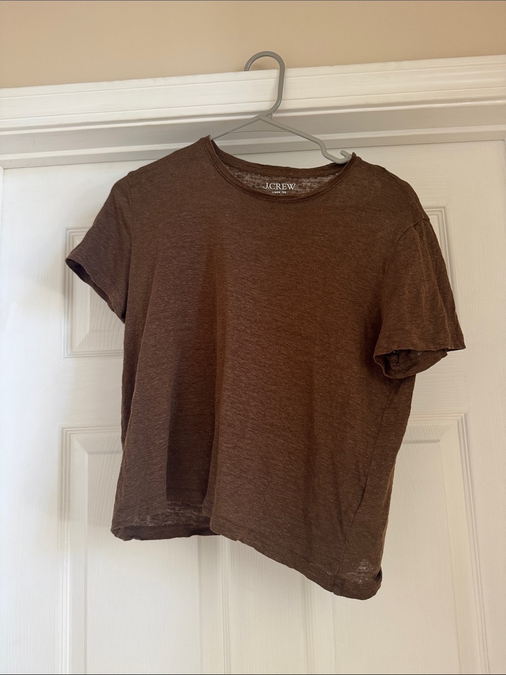 J. Crew Brown Linen Crewneck Tee